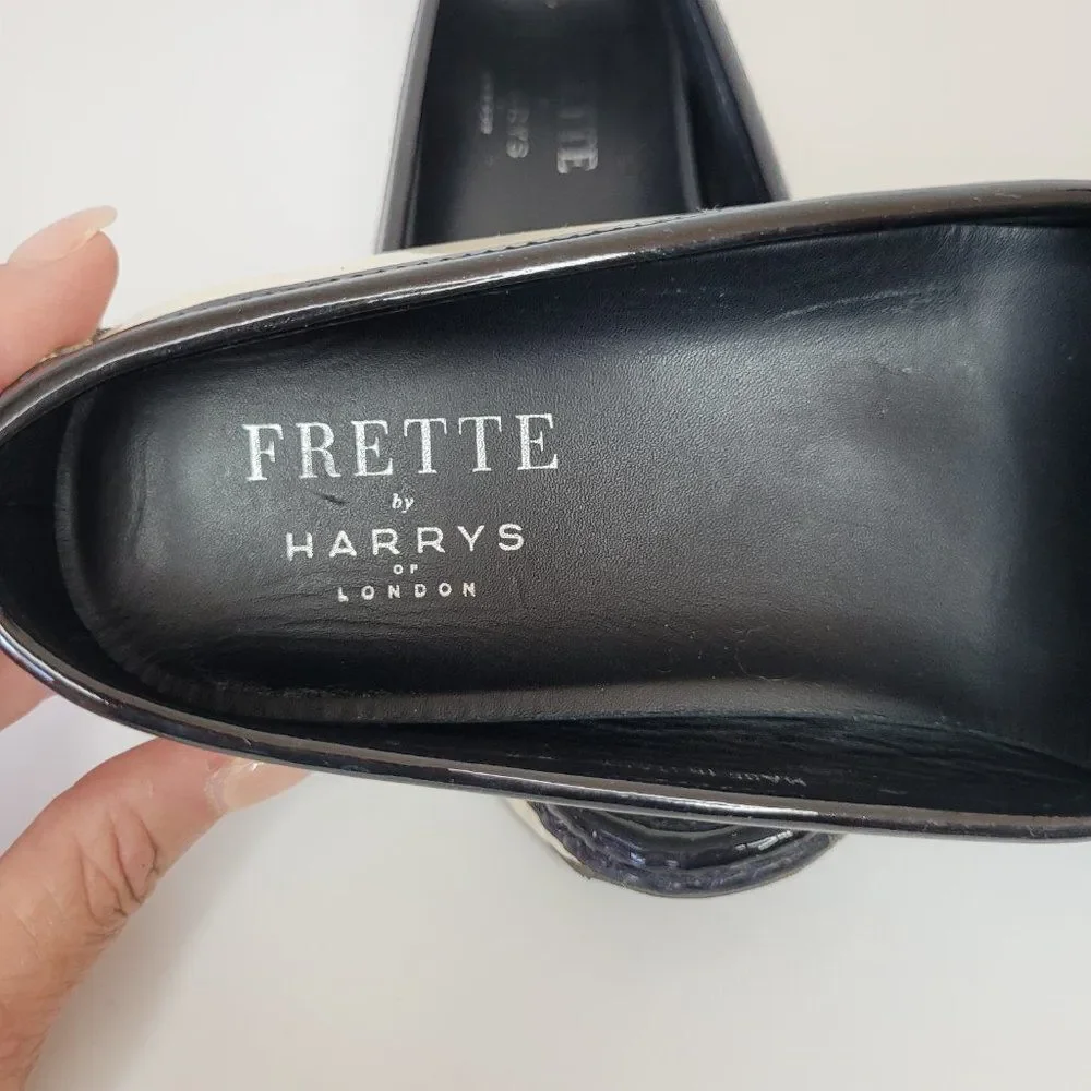 Frette Two-Tone Black and Cream Loafers